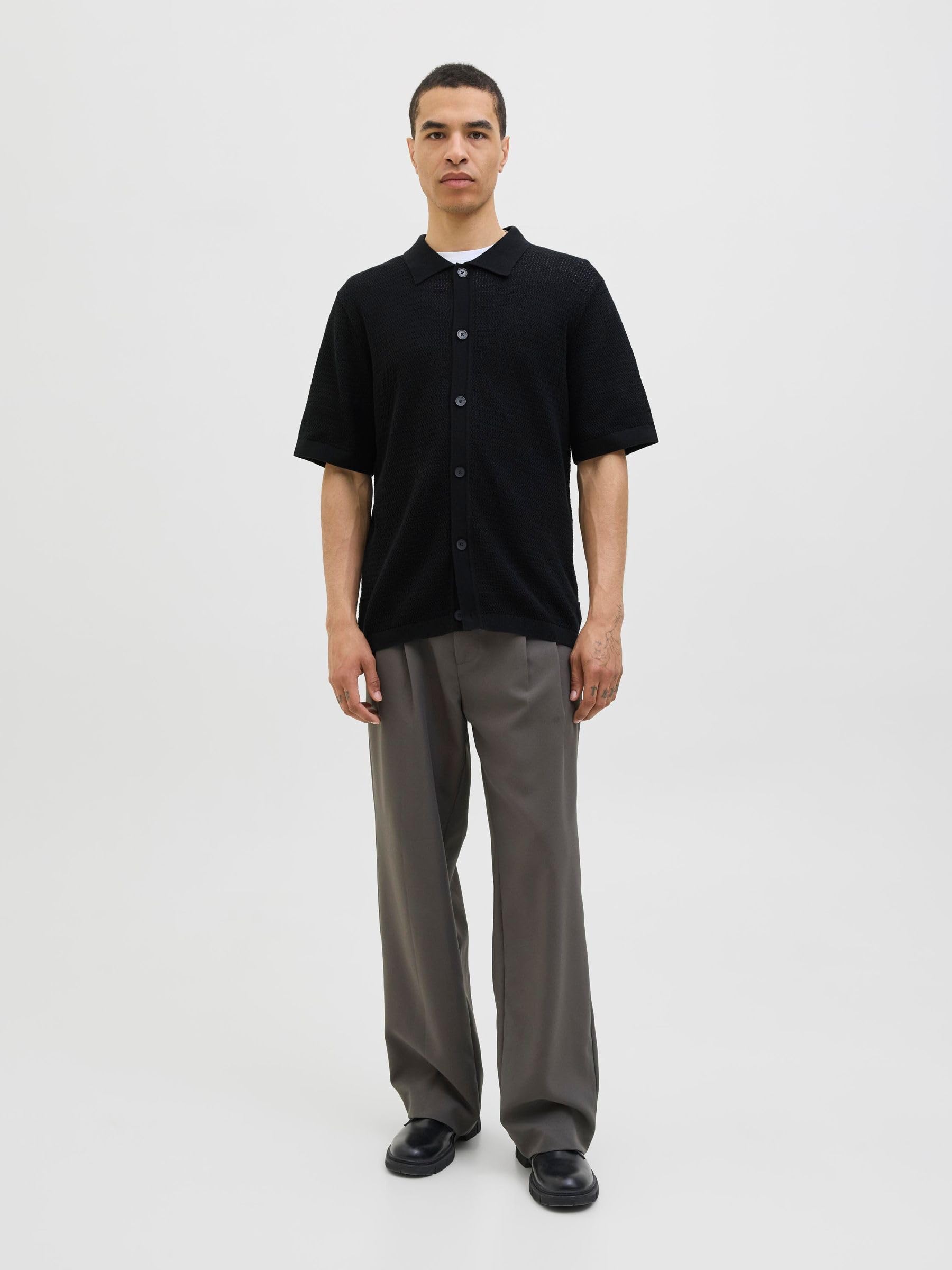 JACK & JONES Jprblajones Knit Polo Ss męska koszulka polo, czarny, M