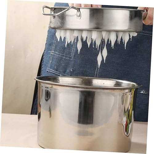 Miniatura 5 de Colador de malla de acero inoxidable con agujeros para uso doméstico, colador de cocina a prueba de óxido para cocinar, ideal para pasta, mariscos y