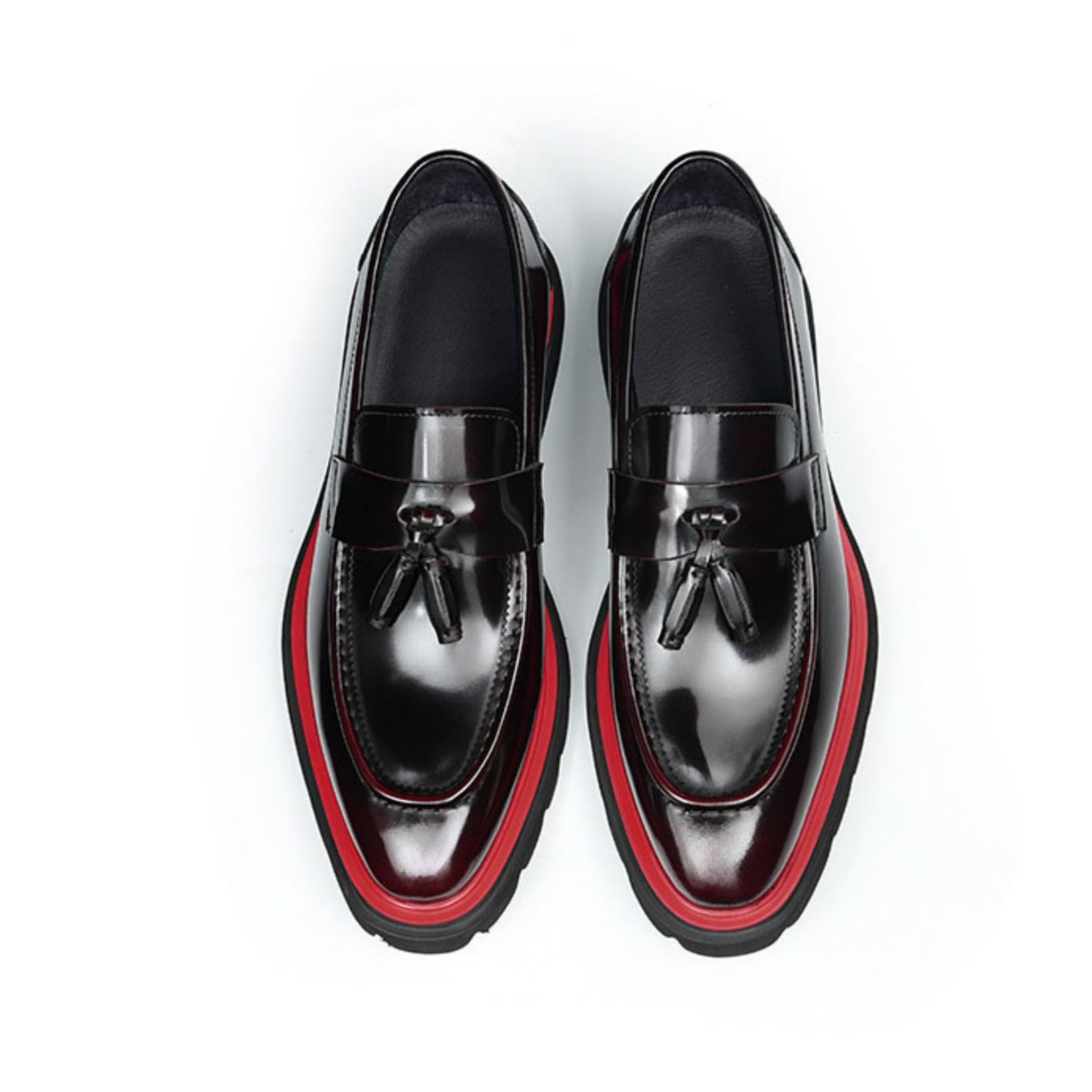 Genérico Mocasines Hombre con Borlas Elegantes Mocasines Hombre Business Casual Zapatos Elegantes Hombre Suela Gruesa Premium para Oficina Viajes Y Eventos