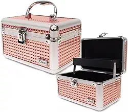 Maleta De Maquiagem Profissional Pequena Cisne Ruby's Vazia Porta Jois Acessórios (Rose)