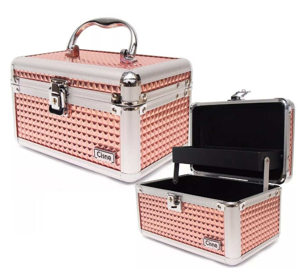 Maleta De Maquiagem Profissional Pequena Cisne Ruby's Vazia Porta Jois Acessórios (Rose)