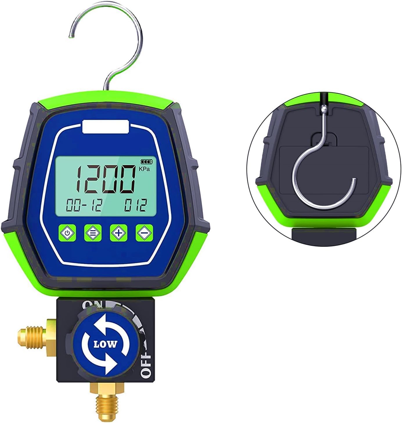 Digital HVAC Gauges,R410A R134A Digital Manifold gauges Set with 90 Refrigerants Leak Detection Mode (Single Test Data)