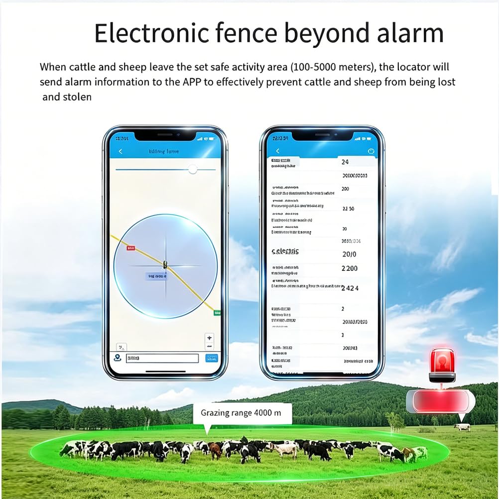 Localizzatore per Animali Bovini Ovini Equini, Localizzatore GPS Solare per Animali 4G+2G, Batteria Ad Alta capacità 20000Mah Segnalazione Luminosa Notturna Impermeabilità IP68