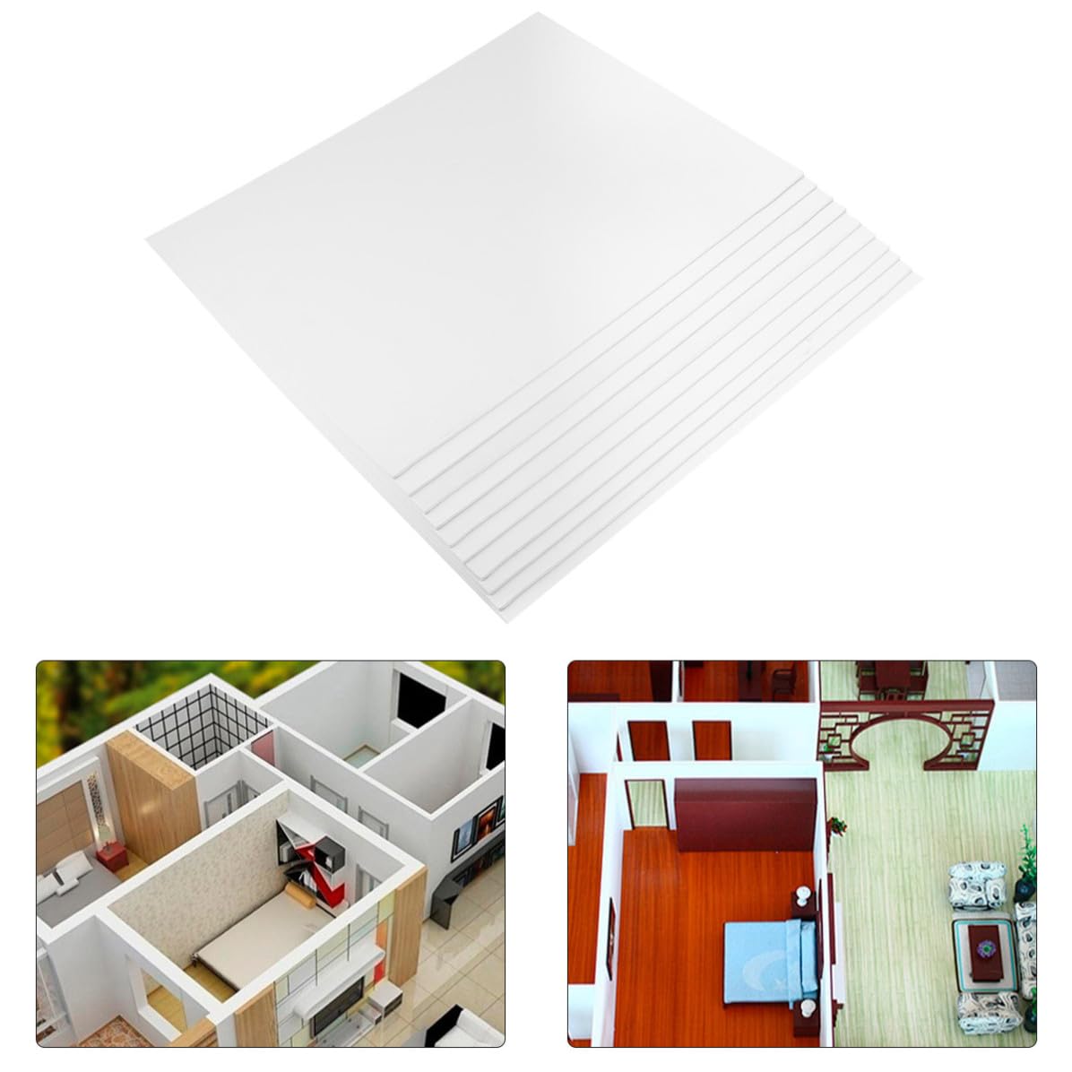 10 Piezas Lámina de Espuma Pvc para Maquetas de Tablero Práctico
