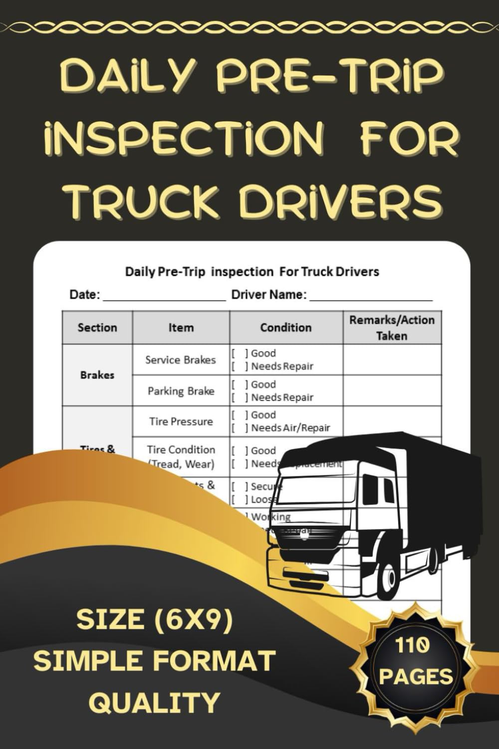Amazon.com: Daily Pre-Trip inspection For Truck Drivers: Checklist for ...