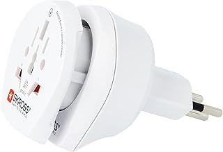 SKROSS - 1.500206-E | Combo Monde vers la Suisse | Adaptateur de Voyage pour Prise Universelle Type J (CH) - Tension et Puissance : 100V – 1000W / 250V – 2500W - Protection Anti Choc Electrique