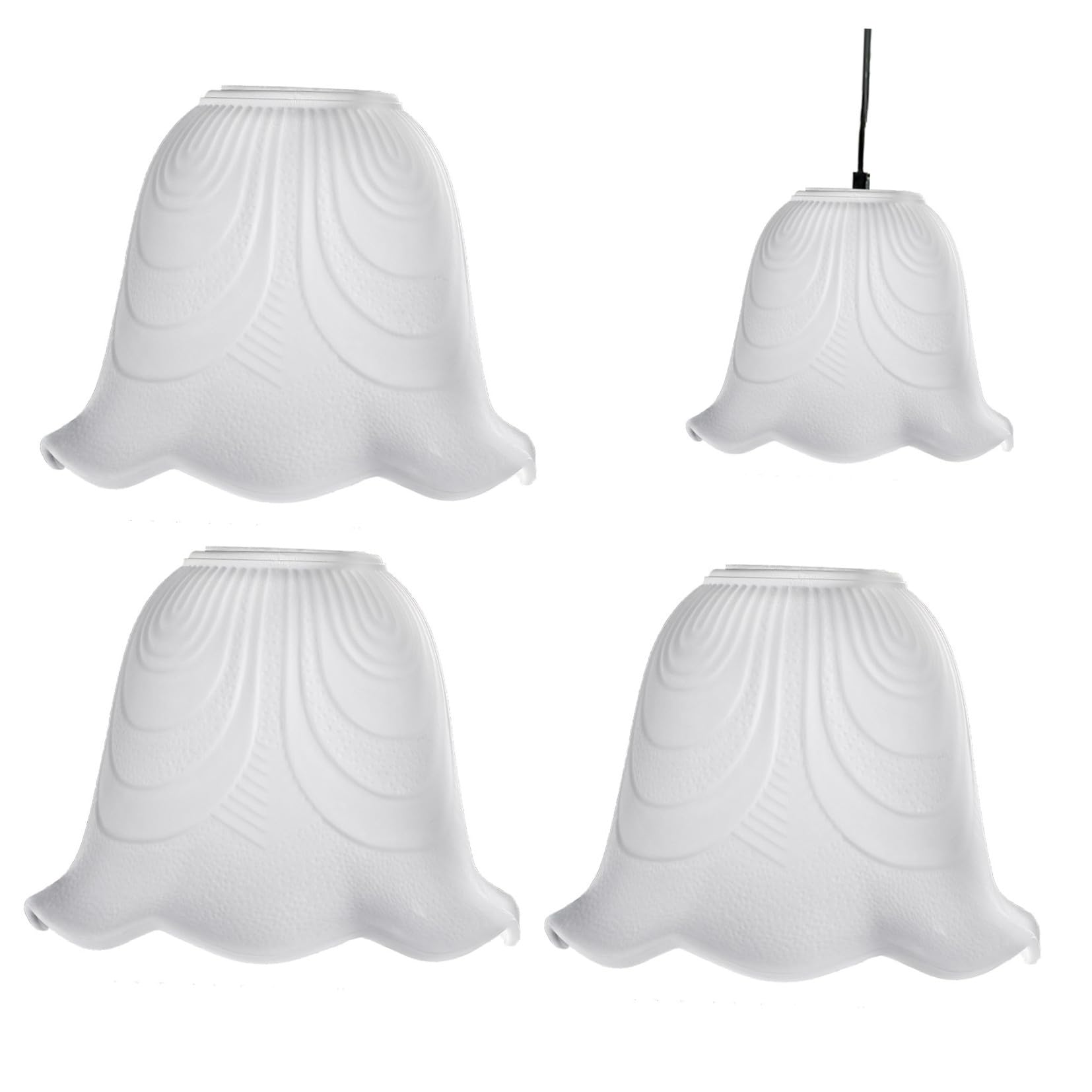 Frosted Glass Lamp Shade 3pcs Glass Shade Replacement Floor Table Lamp Pendant Light Ceiling Light for Chandelier Table Floor Wall (Assorted Color)
