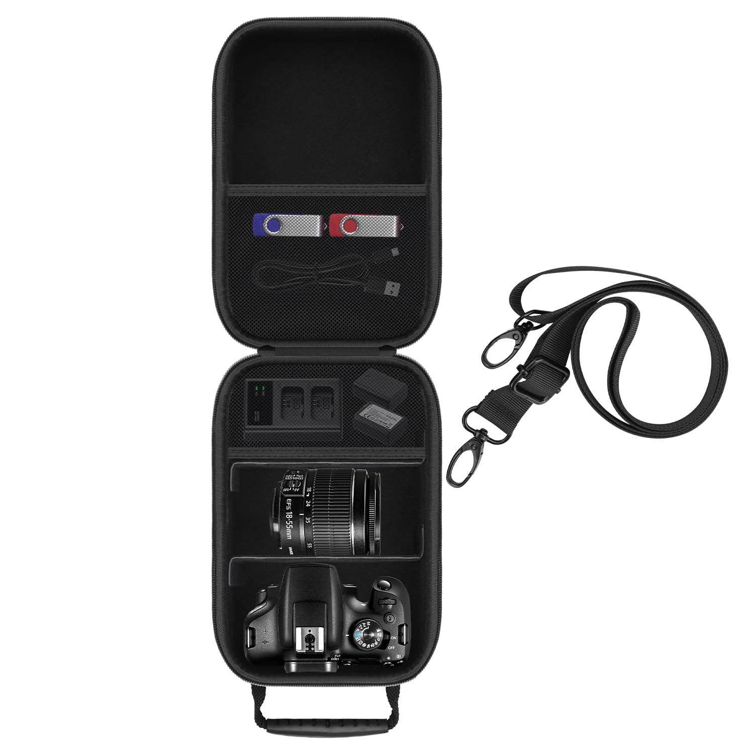 Hard Camera Case for Canon EOS Rebel T7 / R50 / R6 Mark III /R100 / R5 / R5 Mark II / R7 / 5D Mark IV Mirrorless Camera, Travel Camera Bag Protective