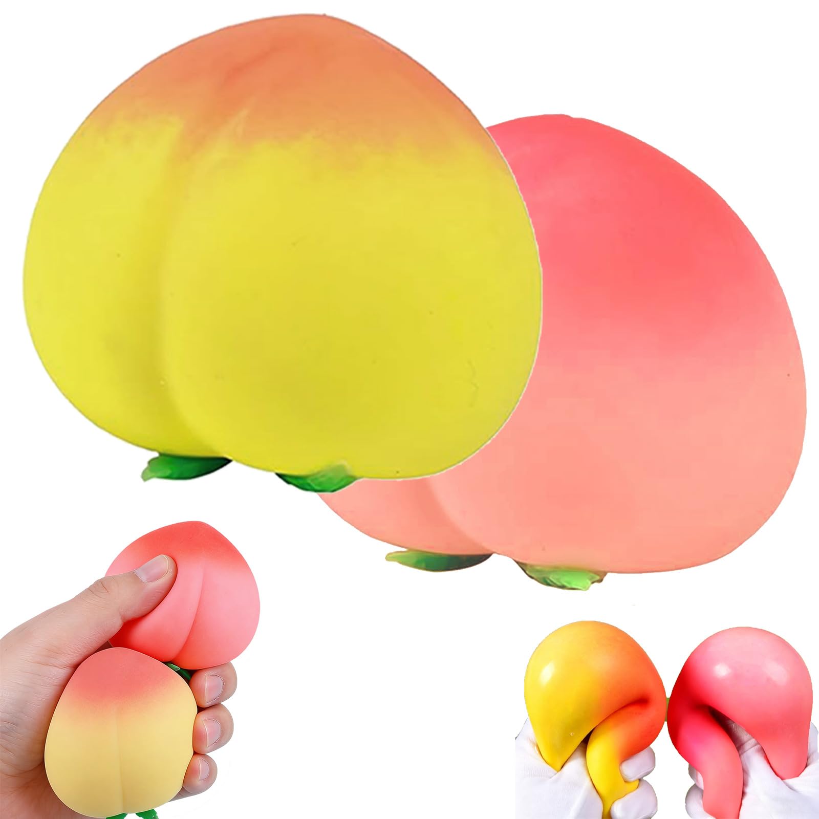 Cheese Squishy, Squishy Cheese Sugar Cube SquishySensory Toy, Big Brain CheeseStress Ball Realistic Design, Anxiety Relief Fidget Toy Sensory Toys For Adults & Kids (Pink+Yellow) — image 1