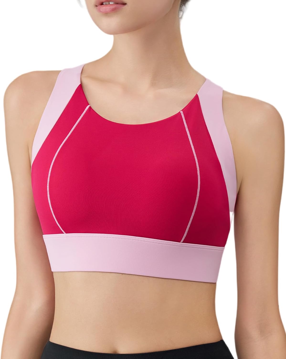 SEAUR Sports Bra for Women High Impact Support Racerback Yoga Exercise Workout Bras Padded S-2XL