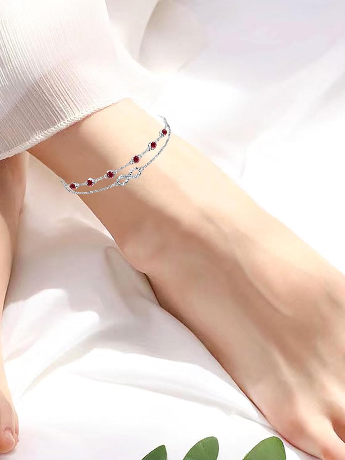 Dorunmo Anklet Bracelets For Women 925 Sterling Silver Birthstone/Infinity/Butterfly/Evil Eye/Turtle/Pineapple/Starfish/Heart Anklets Bracelets Jewelry Gifts for Women