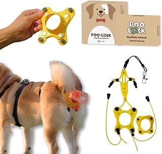 Exclusive Magnetic Hands-Free Dog Poop Catcher – Comfortable for Dogs, Portable, Includes 120 Waste Bags – No-Touch, Mess-Free, Quick & Hygienic Cleanup, Fits Dogs 22-39.7lbs (M)
