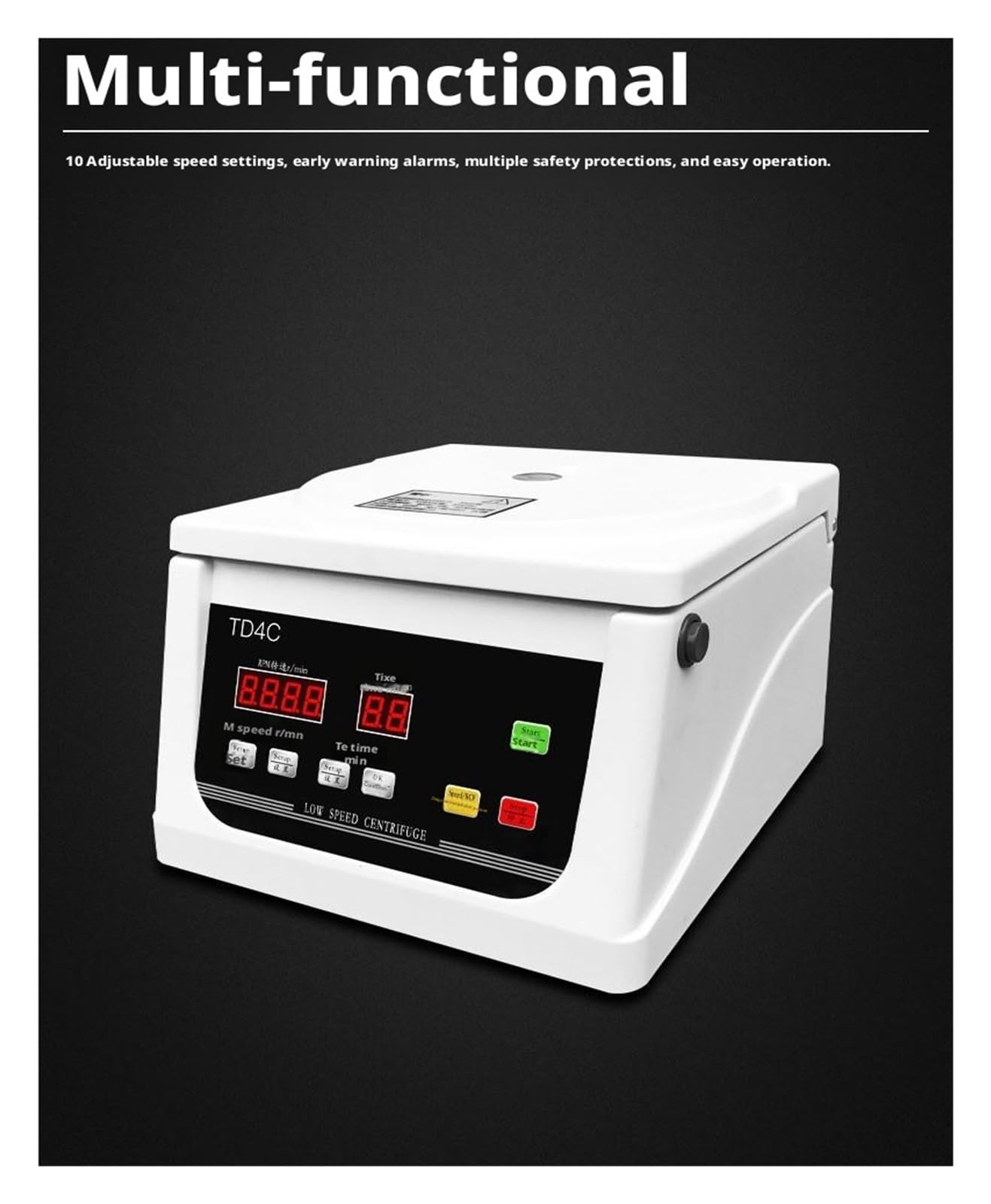 TD4/TD4C/TD6M/ Centrífuga de sobremesa Centrífuga eléctrica de baja velocidad de 4000 RPM con temporizador y control de velocidad Control preciso(TD4+12x20ML)