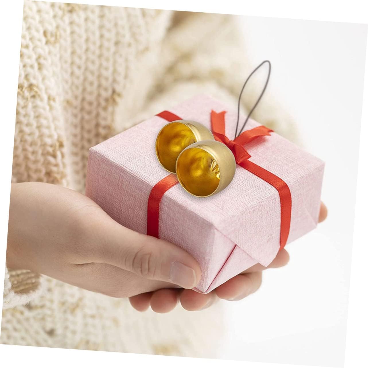 48pcs Vintage Christmas Craft Bells Small Hanging Ornaments for Tree Decor Crisp Sound Lightweight Material for Weddings and Parties