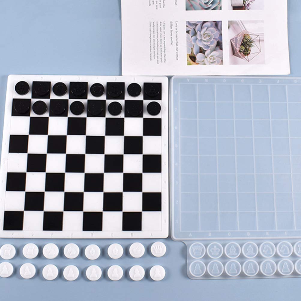 Silicone Chess Board Mold Silicone Chess Mold Set For Resin Casting - Complete Chess Piece Molds For Epoxy Crystal Art Crafts Resin Casting Molds