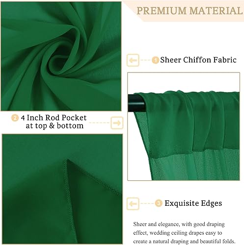 Miniatura 9 de MODFUNS Cortinas de techo de boda de 5 x 30 pies, 4 paneles de tela de gasa, cortinas de techo, cortinas de telón de fondo transparentes para