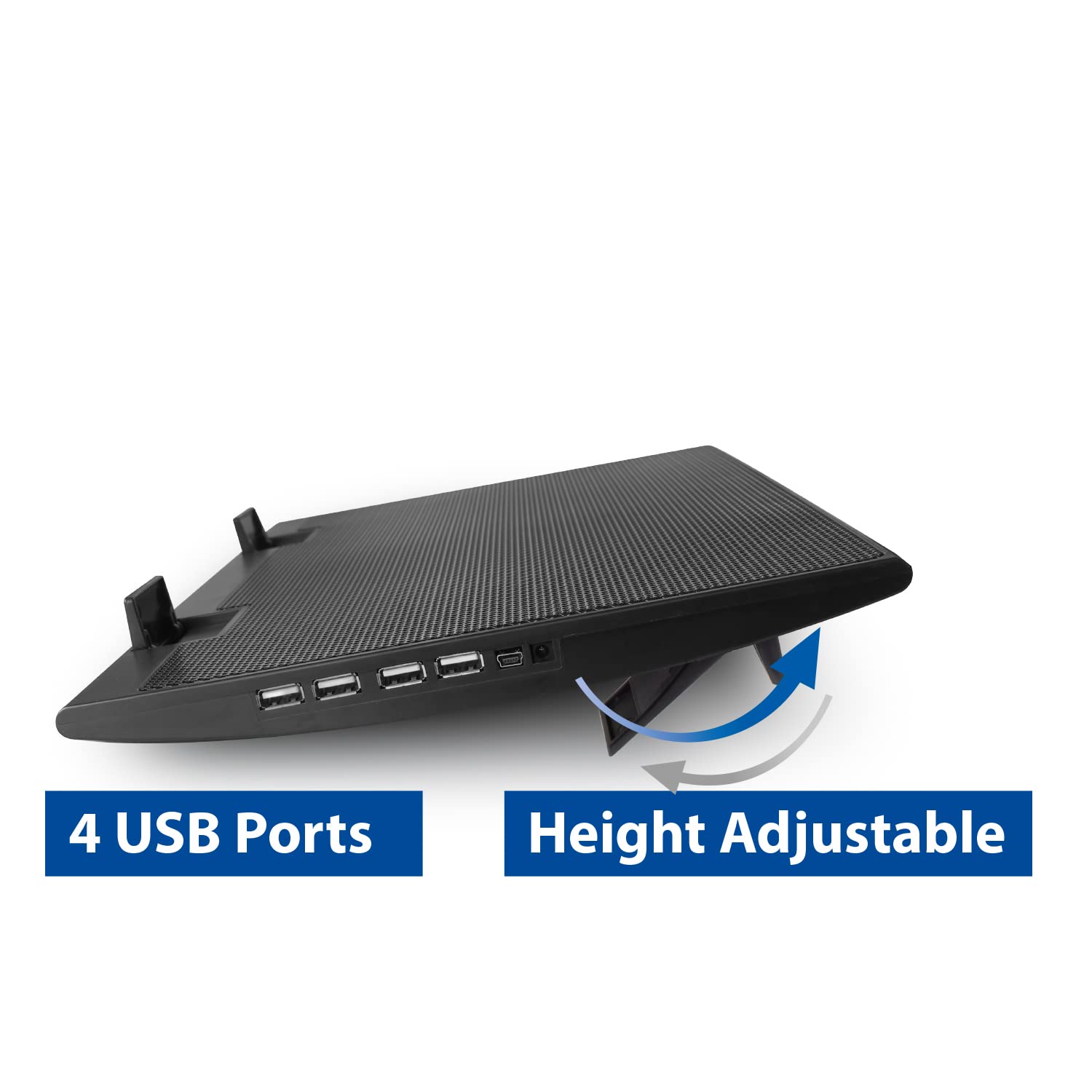 ACT Support de Refroidissement pour Ordinateur Portable 17", 2 Ventilateurs Silencieux, Hauteur Réglable, Concentrateur USB 4 Ports
