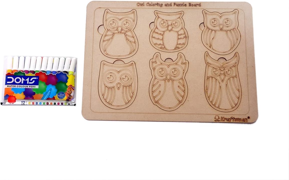 Kraftsman Owl Shape Puzzle Board | Color kit Included