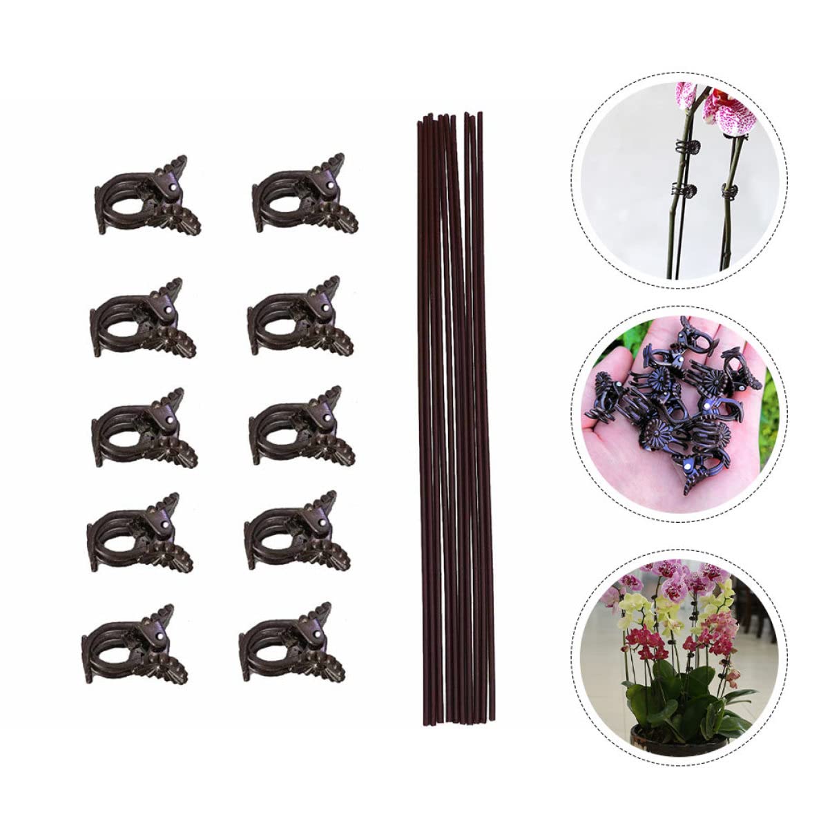 TOYANDONA 2 Sätze Pflanzenfixierungsclips Und Halterungen Für Gartenpflanzen Wetterfeste Klammern Für Kletterpflanzen Gemüse Und Blumen Zur Unterstützung Pflanzenwachstums 20 Stück * 2