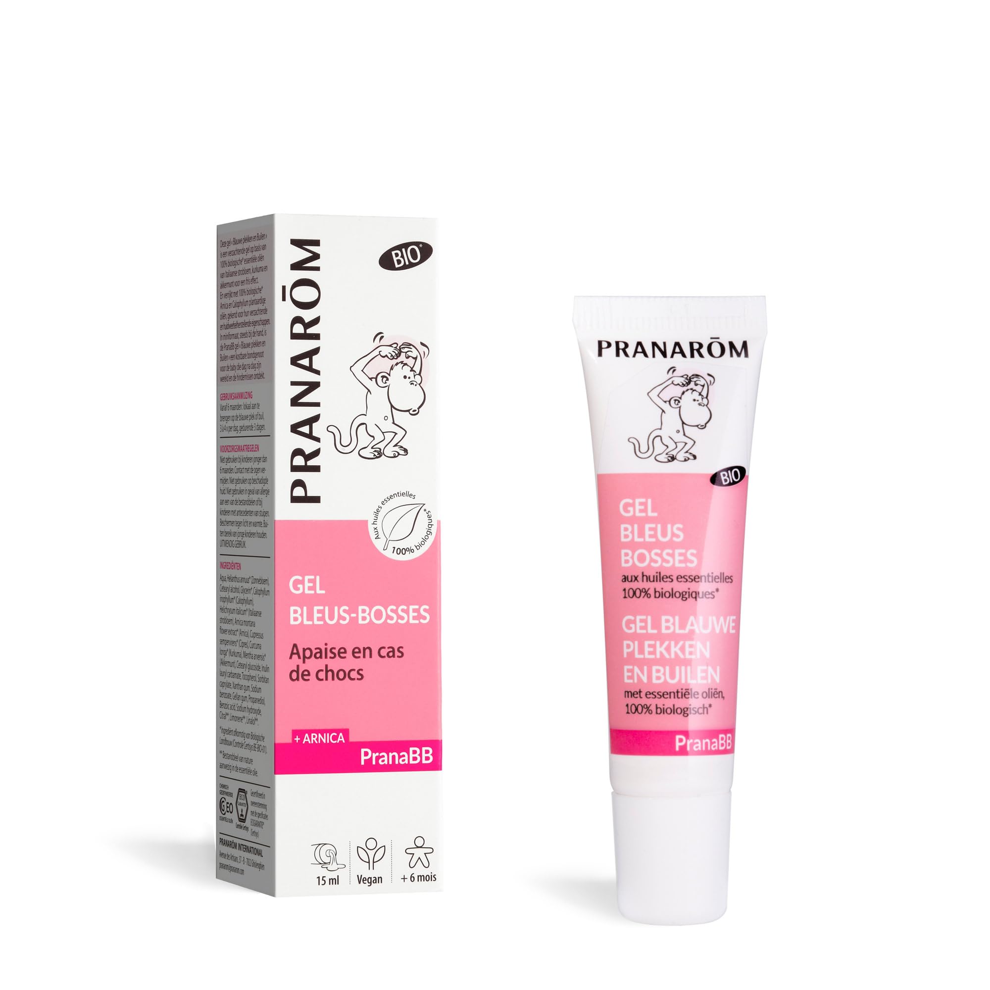 Pranarôm | Pranabb Gel Azul y Bosses | Calma al bebé en caso de golpes | aceites esenciales biológicos | 15 ml