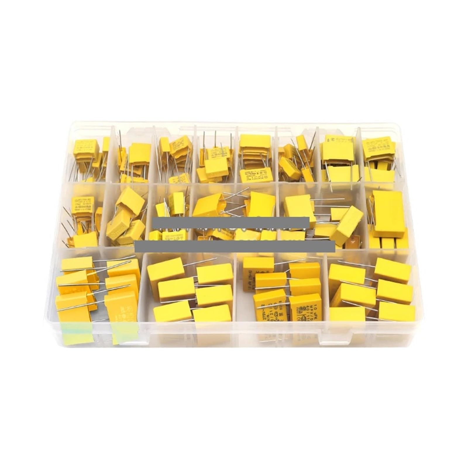 ICXLPMC 160pcs Polypropylene Film X2 Capacitor Assorted Kit 275VAC 18Values 102K-225K 1NF-2.2UF Sample Set