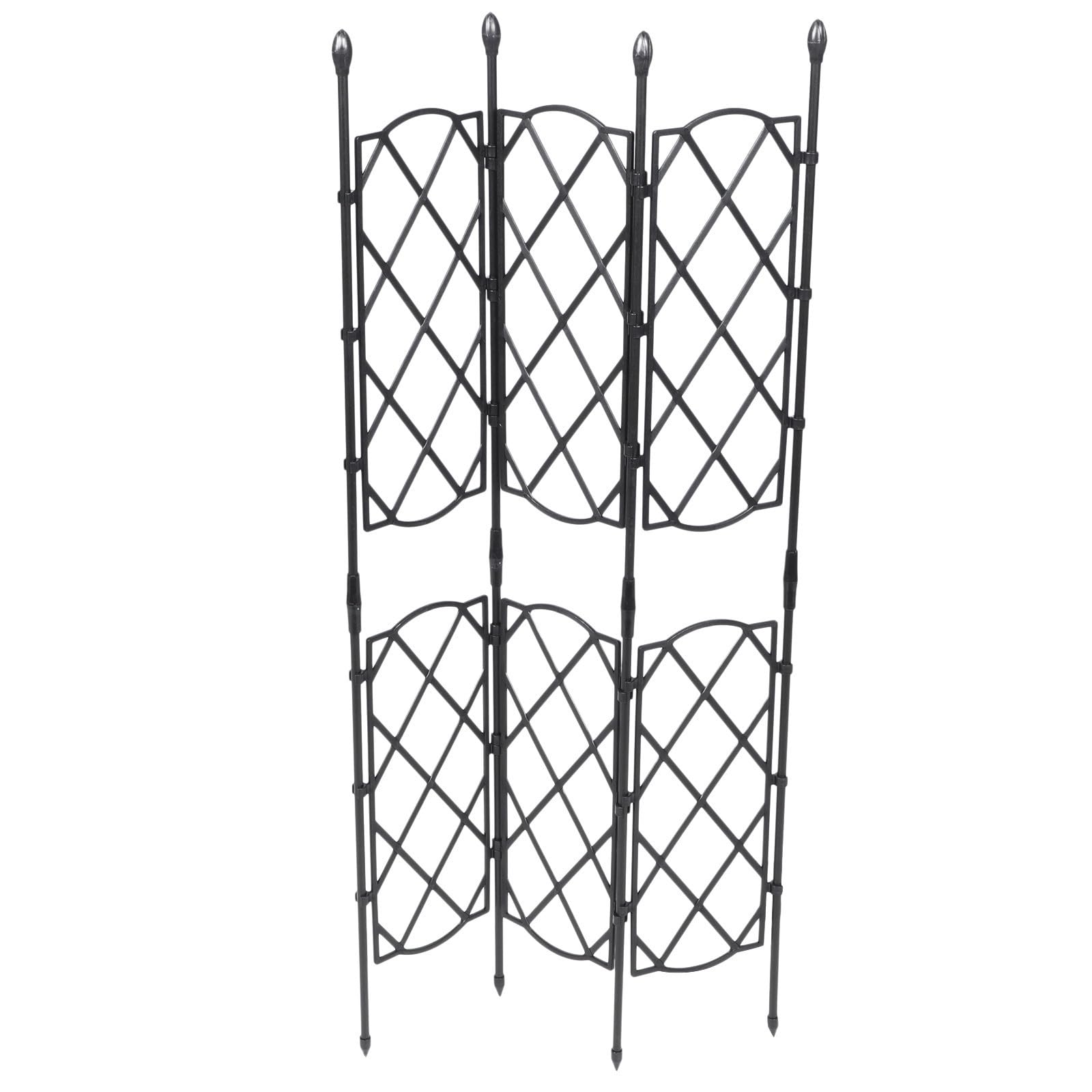 Support pour plantes grimpantes noir en acier et résine PP stable pour jardin