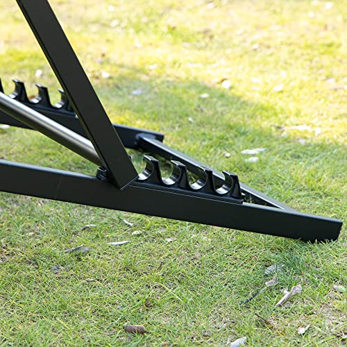 Outsunny Conjunto de 2 Tumbonas Plegables con Respaldo Regulable en 5 Posiciones y Reposacabezas Acolchado Incorporado 58x96.5x91.5cm Gris