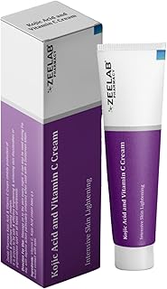 Zeelab Kojic Acid 2% and Vitamin C Cream (20g Tube Each) Best for Pigmentation, Dark/Age Spots & Uneven Skin Shade