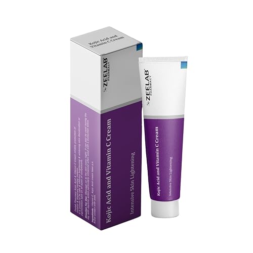 Zeelab Kojic Acid 2% & Vitamin C Cream for Dark Spots, Pigmentation & Uneven Skin Tone | Skin Brightening Face Cream | Helps Reduce Acne Marks, Melasma & Hyperpigmentation | Glowing Skin Care Cream