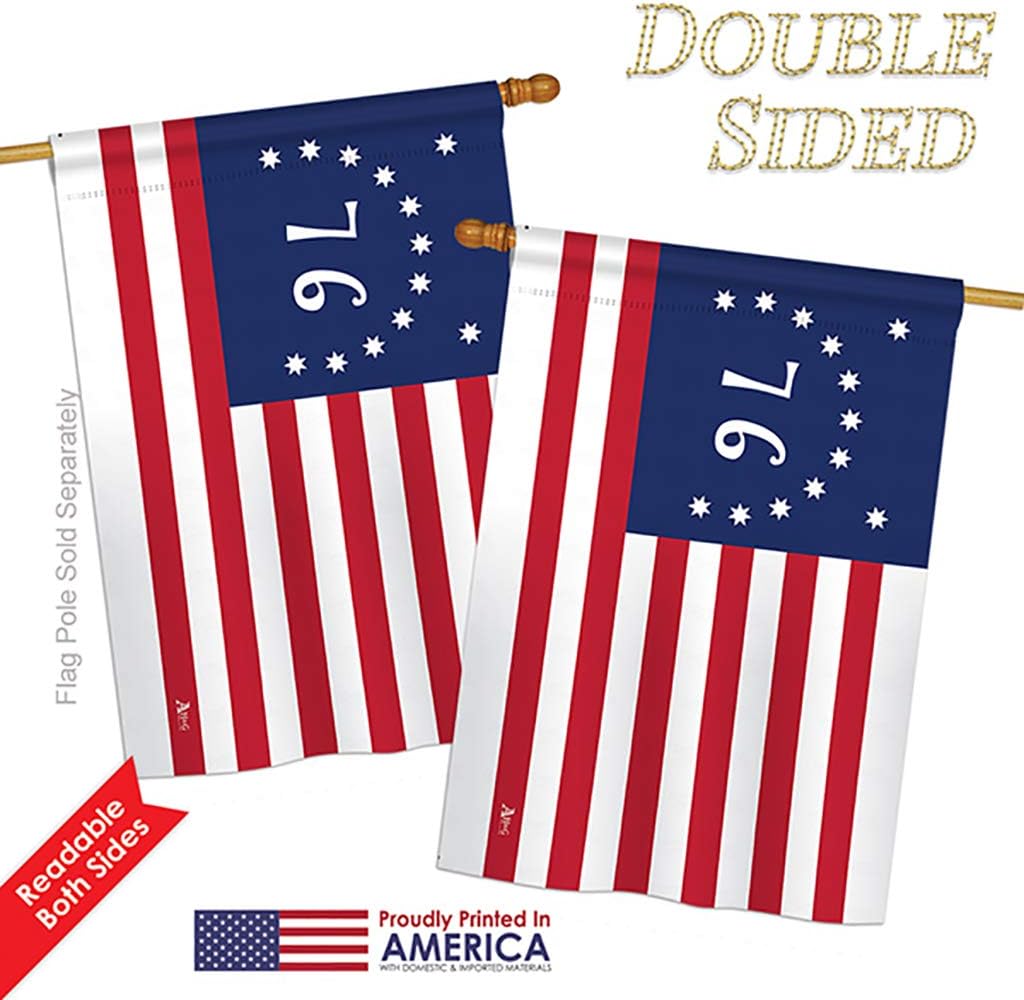 Bennington House Flag Americana US Historic July Memorial Veteran Independence United State American Small Decorative Gift Yard Banner Double-Sided Made In USA 28 X 40