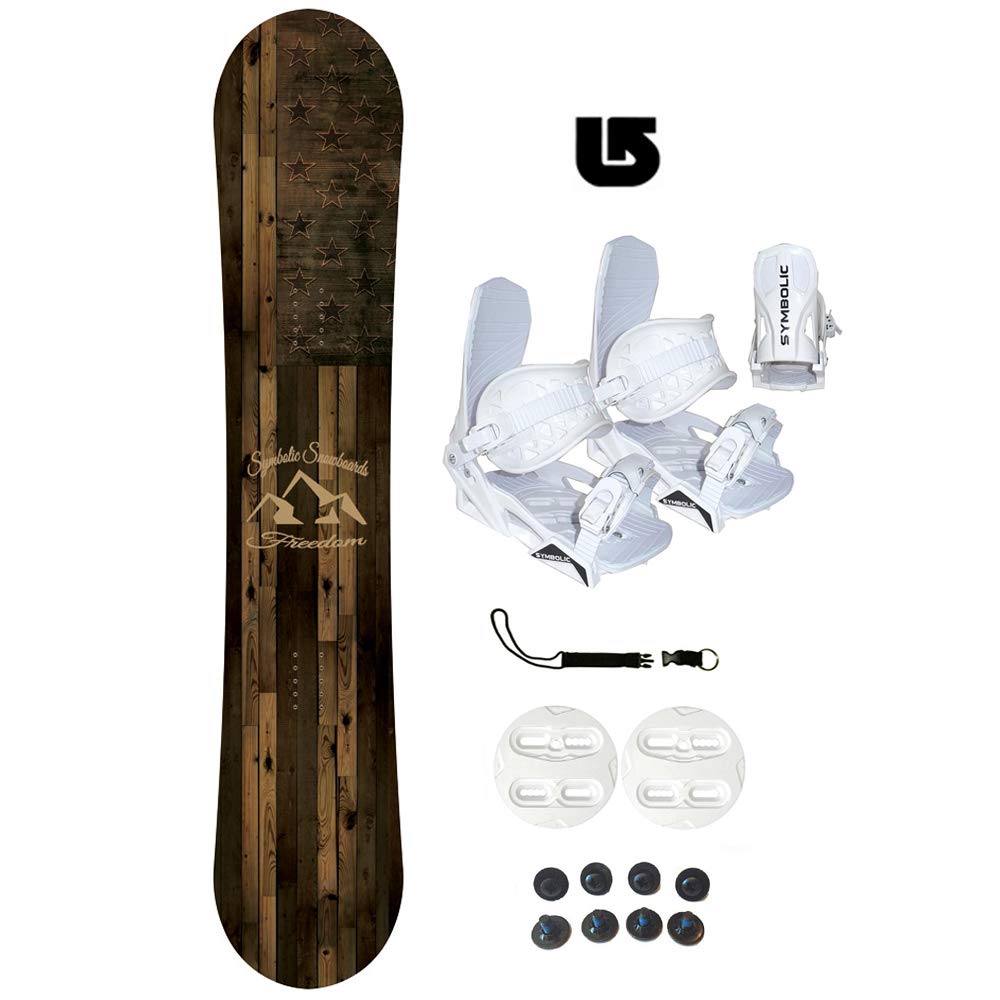 Symbolic Freedom 2024 Kids Snowboard + White Bindings Package