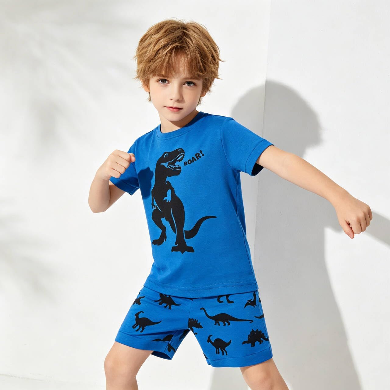 KikizYe Boys Short Sleeve Pajamas Kids Summer Pjs Children Pajamas