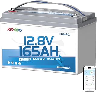 Redodo 12.8V 165Ah LiFePO4 Batterie Group31, IP65 Wasserdicht, 5 Jahre Garantie, Bluetooth 5.0, für Wohnmobil, Boot, Camping