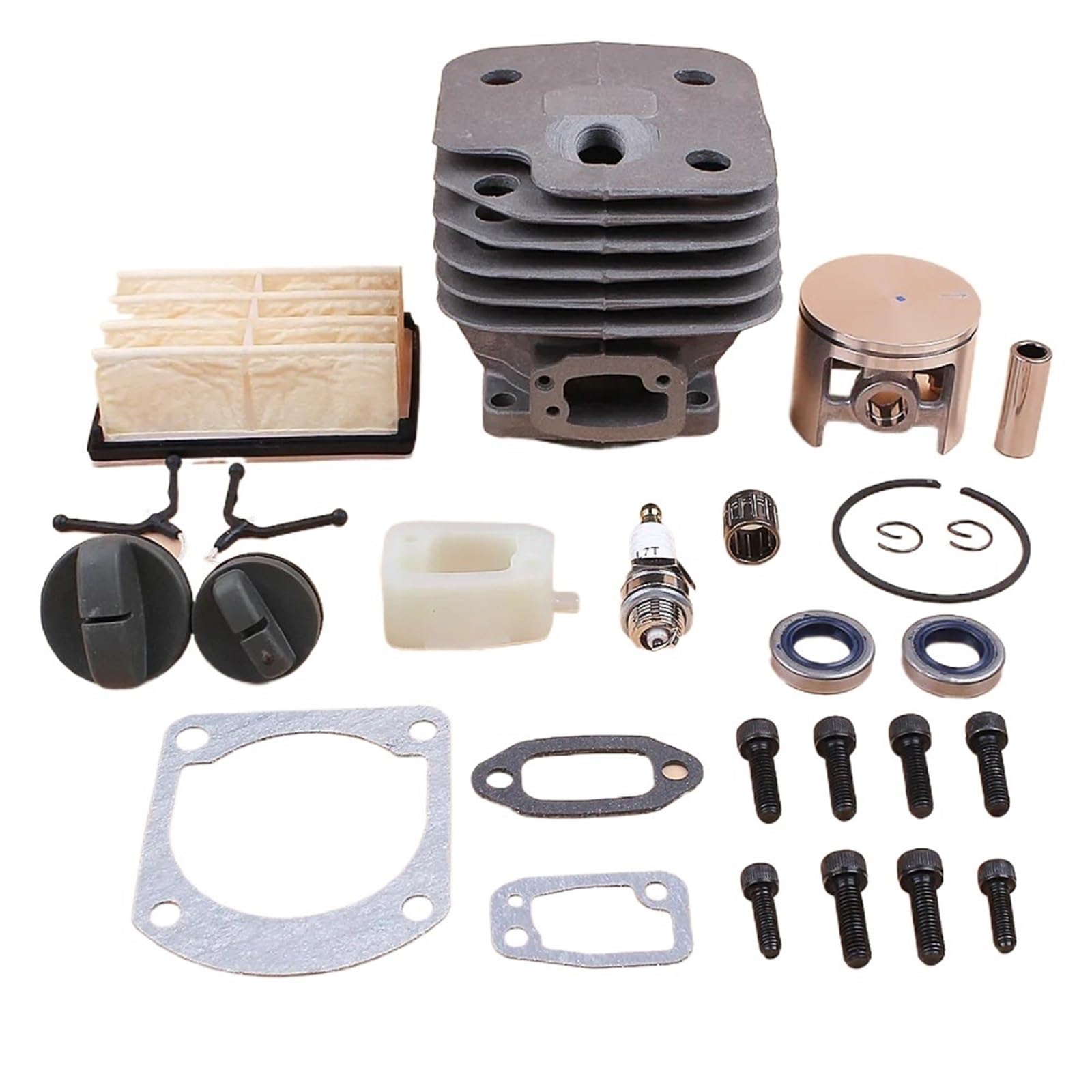 UNARAY Kit de Tapas de Filtro de Aire con Tornillos de silenciador de Escape de pistón de Cilindro de 52mm Apto for Repuesto de Motosierra de Gasolina Husqvarna 268 272 XP 272XP