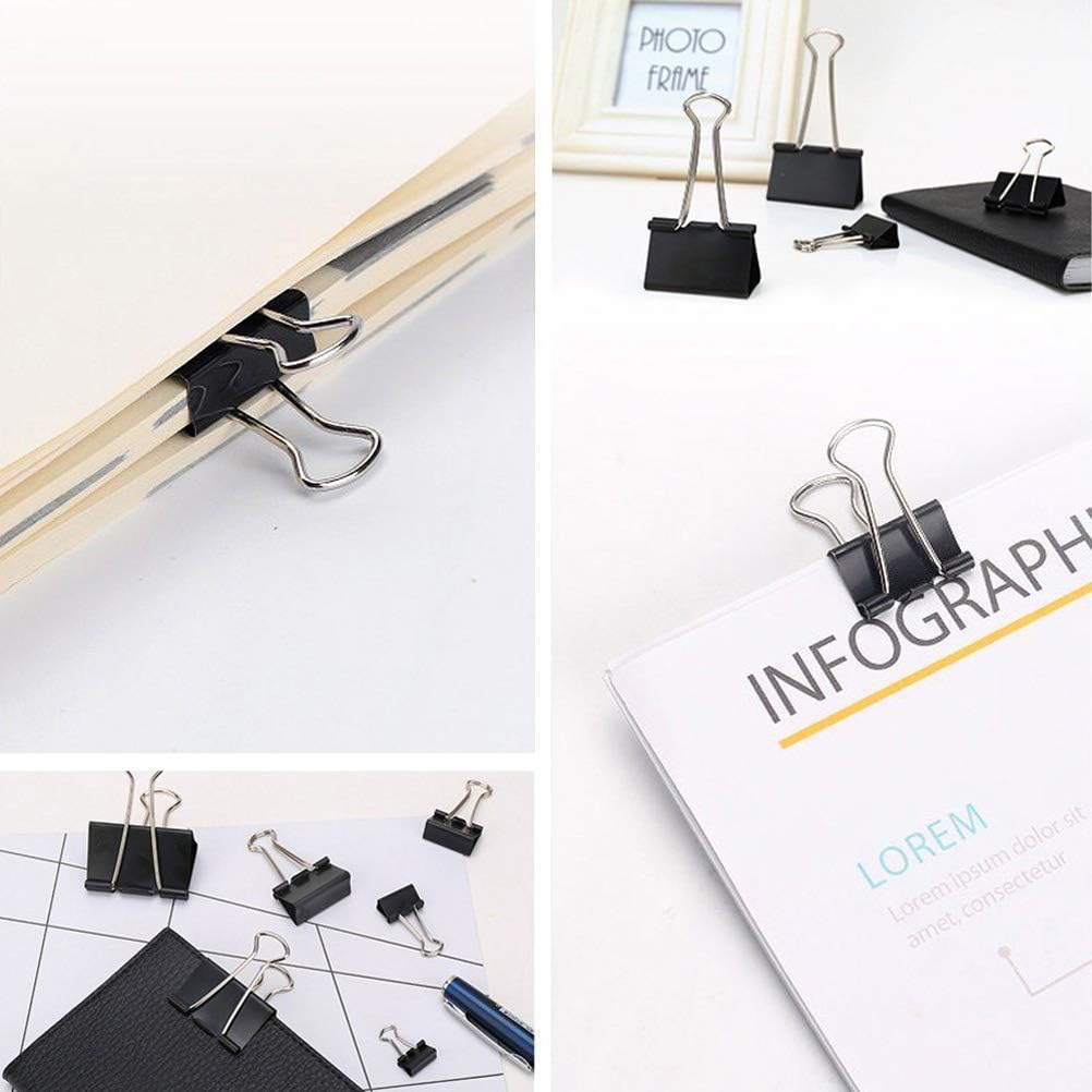 Metal Binder Clips Black Clip Paper Clamps Office Supplier 32mm Black 50pcs