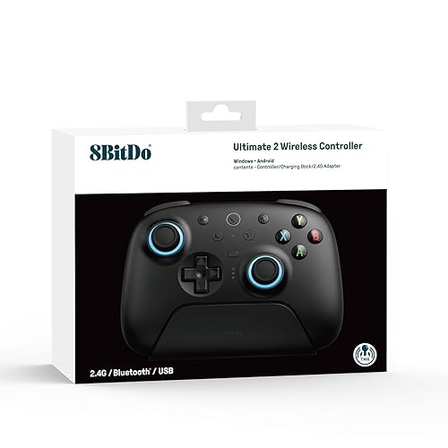 Miniatura 11 de 8BitDo Ultimate 2 Wireless Controller for Windows & Android, Gaming Controller with TMR Joysticks, Switchable Hall EffectTactile Triggers, RGB Fire