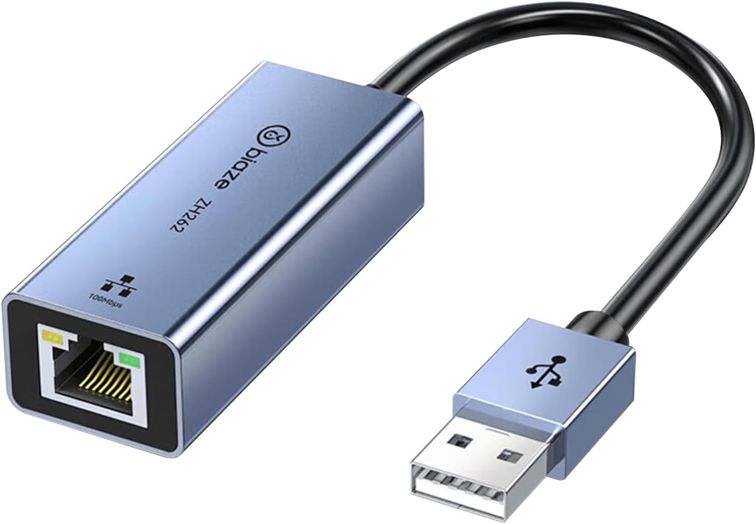 USB to Ethernet Adapter, USB to RJ45 LAN Converter, 100Mbps Fast Wired Network Adapter for Laptop, PC, macOS, Windows, Linux – Compact Aluminum Shell, Plug & Play