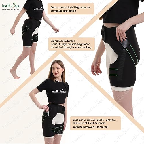 Miniatura 6 de HealthAndYoga Cinturón de protección de cadera extra acolchado, diseño pionero, soporte para reducir caídas, fractura de cadera, ayuda de