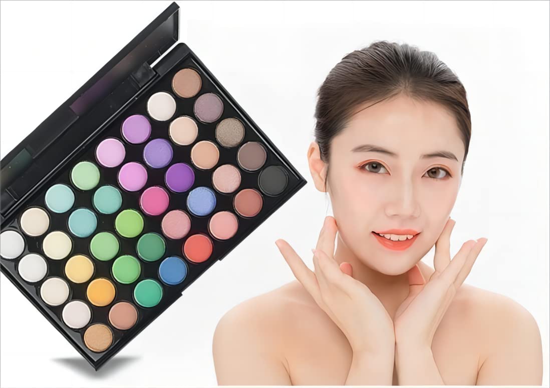 YARLADY 40 color Highly Pigmented Eye Makeup Palette, Matte Shimmer Metallic Eyeshadow Pallet Long Lasting Blendable Natural Colors Make Up Eye Shadows Cosmetics Gift Kit (E02)