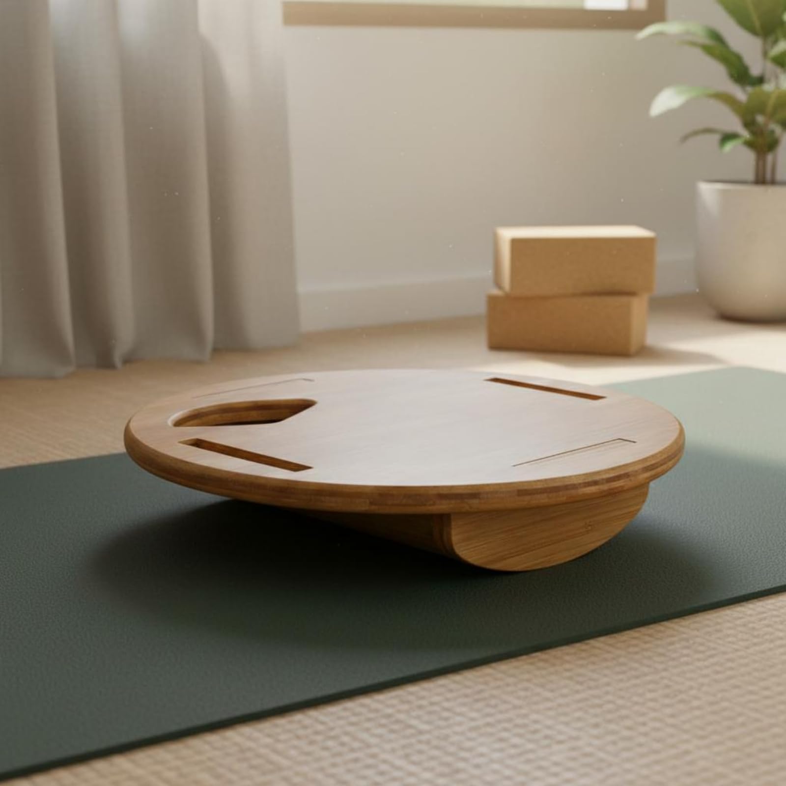 Tavola Equilibrio Balance Training Board Tavola Oscillante Piattaforma Instabile Disco Balance in Legno Rovere E Acero per Coordinazione Postura E