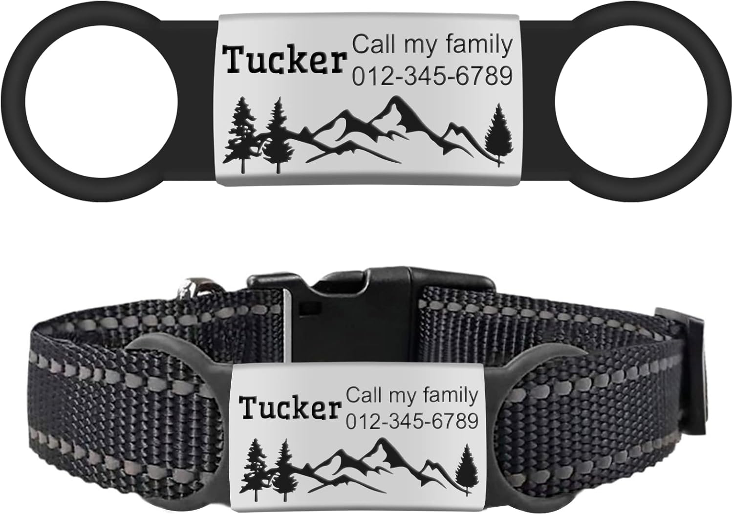 Natiform Personalized Dog Tags, SlideOn Pet ID Tags, No Noise Collar