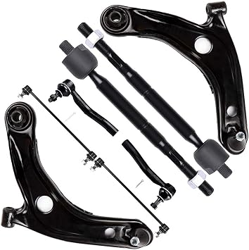8pc Set Front Lower Control Arm with Ball Joint Inner Outer Tie Rod End Sway Bar Link Suspension Kit Replacement for 2007-2012 for Toyota for Yaris