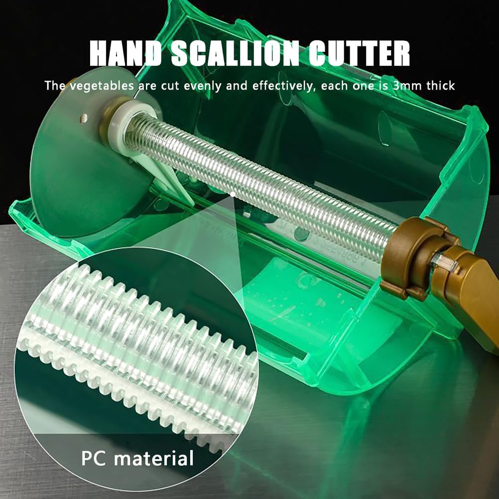 Commercial Vegetable Cutter, Hand-Cranked Vegetable Cutting, with Stainless Steel Blades, 3mm Fine Shreds, Leeks/Coriander/Garlic/Onions, for Home and Restaurant