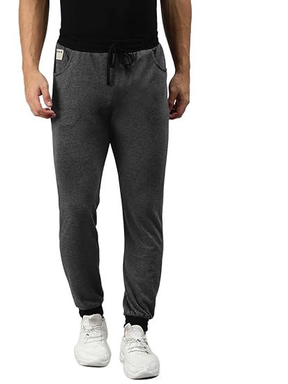 Men's Cotton Blend Ribbed Regular Fit Joggers - Trackpant with Drawstring Elastic Waistband, Lower for Jogging, Gym, Sports & Dailywear