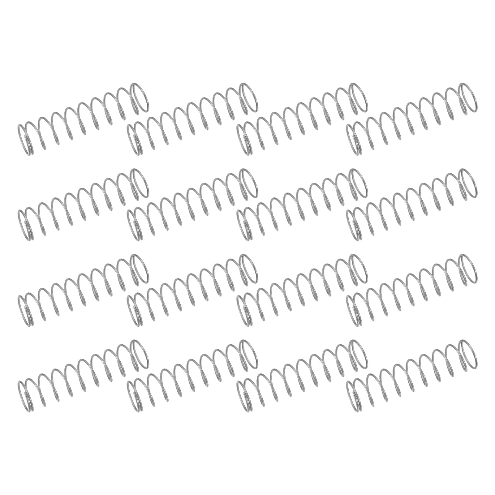 sourcing map Lot de 50 ressorts de compression en acier inoxydable 304, 0,6 mm x 9 mm x 35 mm, petits ressorts pour réparation à la maison, bricolage, atelier et utilisation industrielle (argenté)