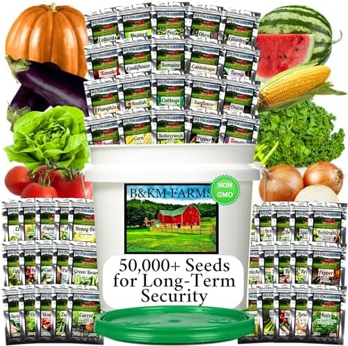 Survival Seed Vault: 50 Varieties, 50,000+ Non-GMO Heirloom Seeds...
