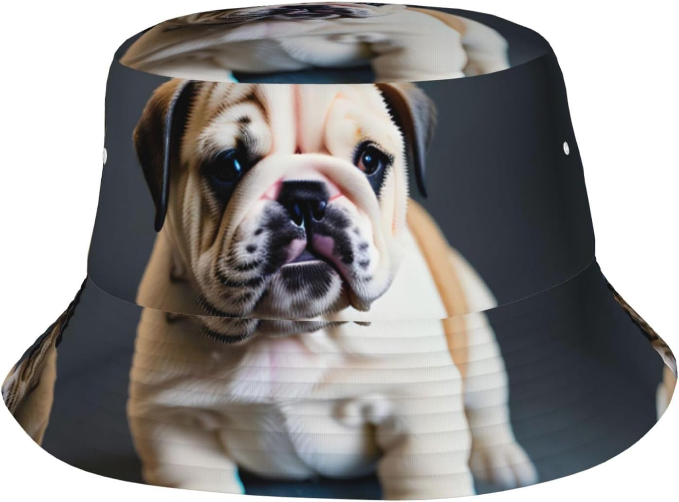 Cute Bulldog Puppy 1 Print Winter Bucket Hat Packable Unisex Sun Hat Summer Travel Beach Fishing Cap for Men Women Black