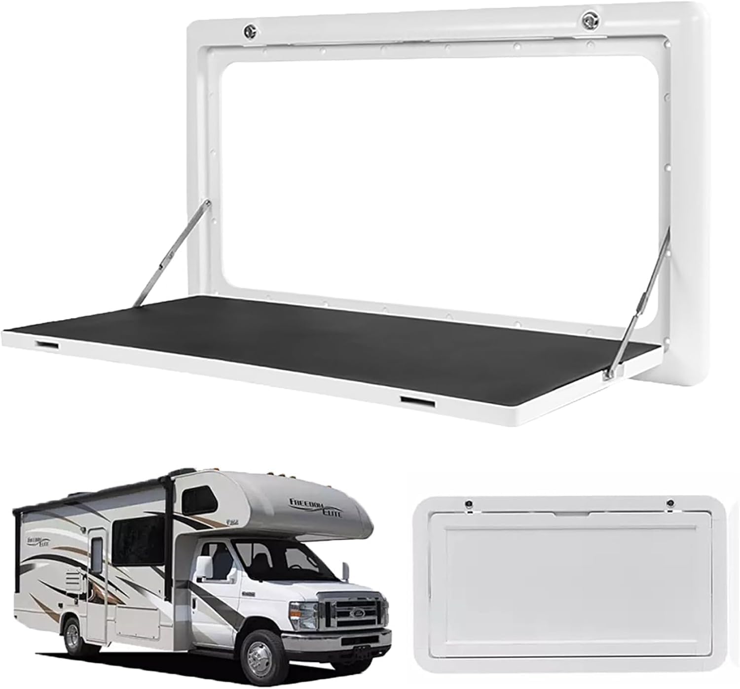 Wandklapptisch für Wohnmobile und Camper Zubehör, Klapptisch Wandmontage Aluminium Weiß 80x45cm, Wohnwagen Tisch mit 25KG Tragfähigkeit für Picknick im Freien