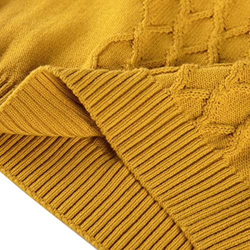 Image of BOBOYOYO Boys Sweaters 100% Cotton Cable Knit Kids Sweater Striped Pullover