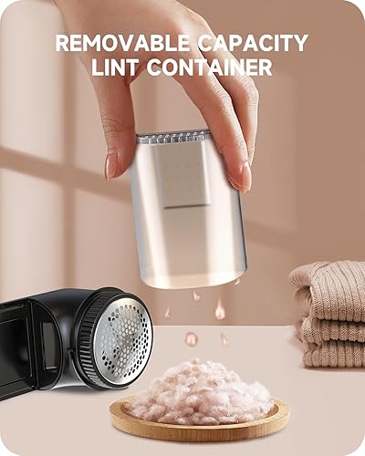 Miniatura 6 de Afeitadora de tela, removedor de pelusas, afeitadora de suéter para quitar pelusas, afeitadora de pelusa con ajuste de potencia de 2 velocidades,